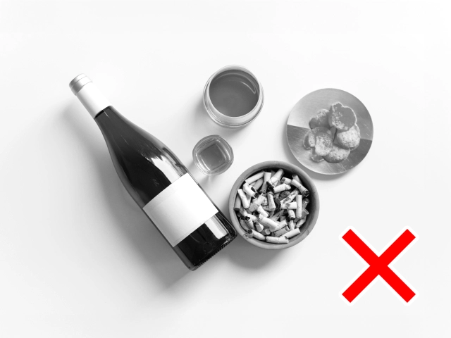 お酒とタバコの吸い殻